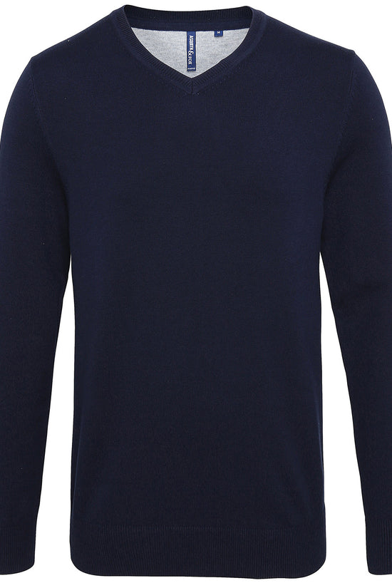 Classic VNeck Sweater for Men Cotton Blend Knit Jumper