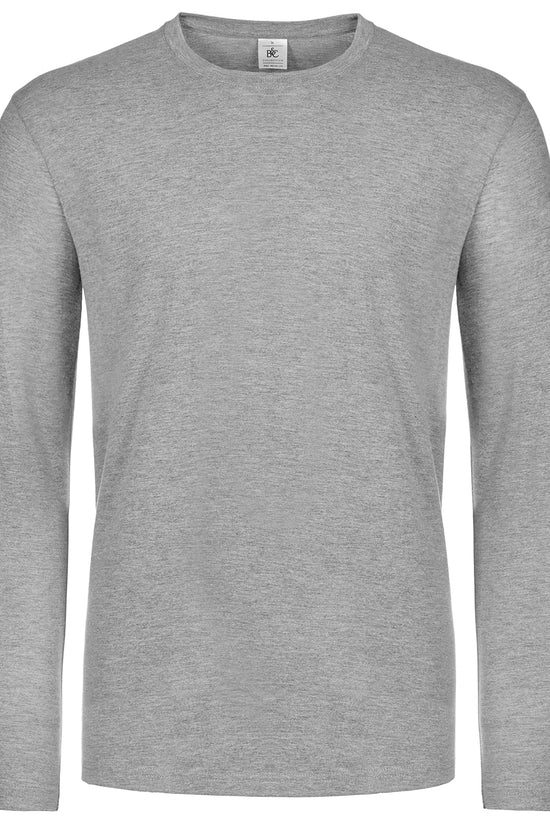 BC E190 Mens Plus Size Long Sleeve TShirt Organic Cotton
