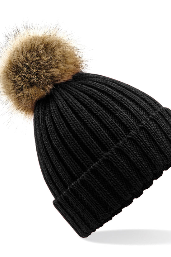 Luxury Fur Pom Pom Chunky Beanie Hat Winter Essential