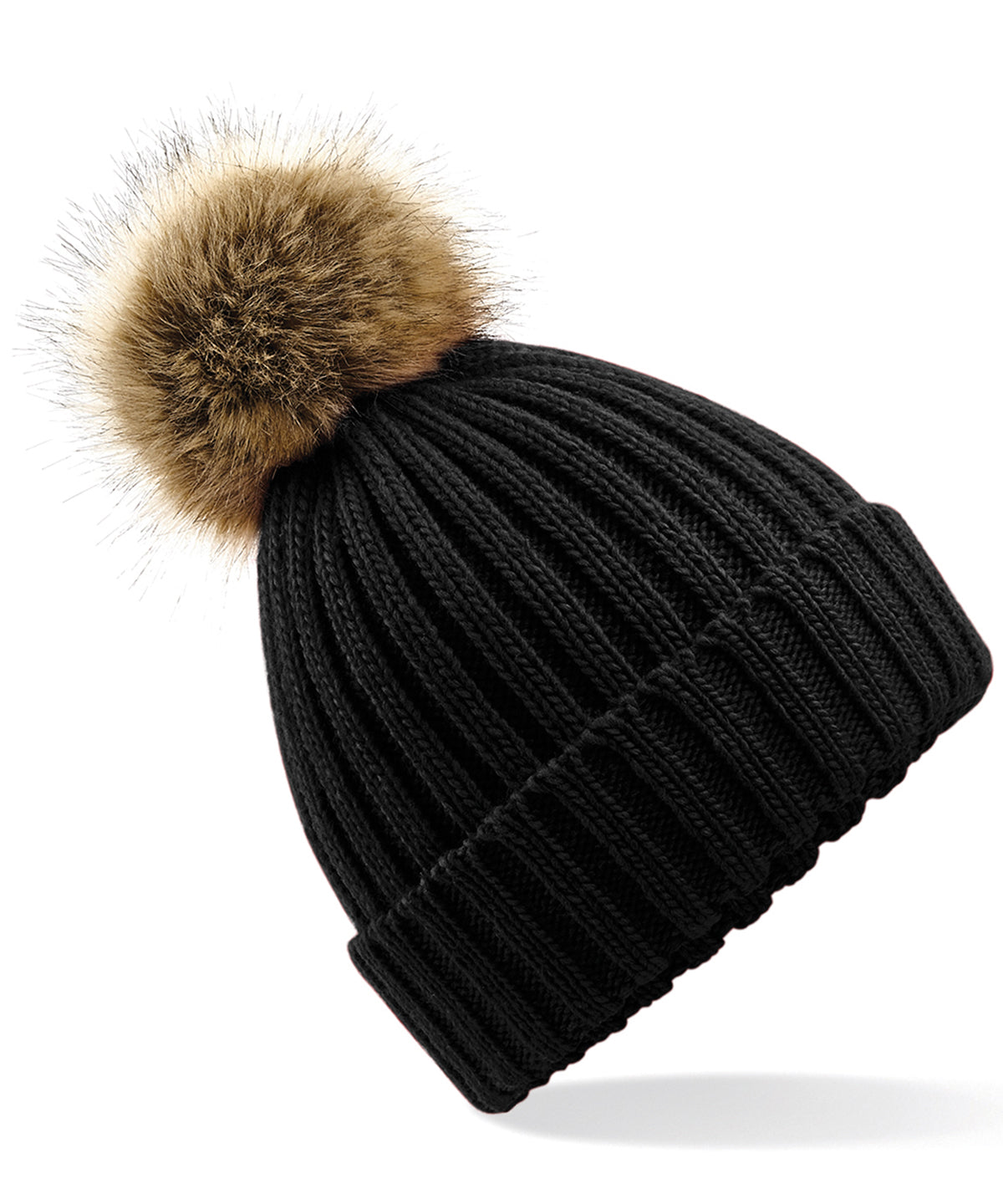 Luxury Fur Pom Pom Chunky Beanie Hat Winter Essential