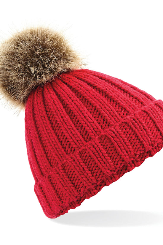 Luxury Fur Pom Pom Chunky Beanie Hat Winter Essential