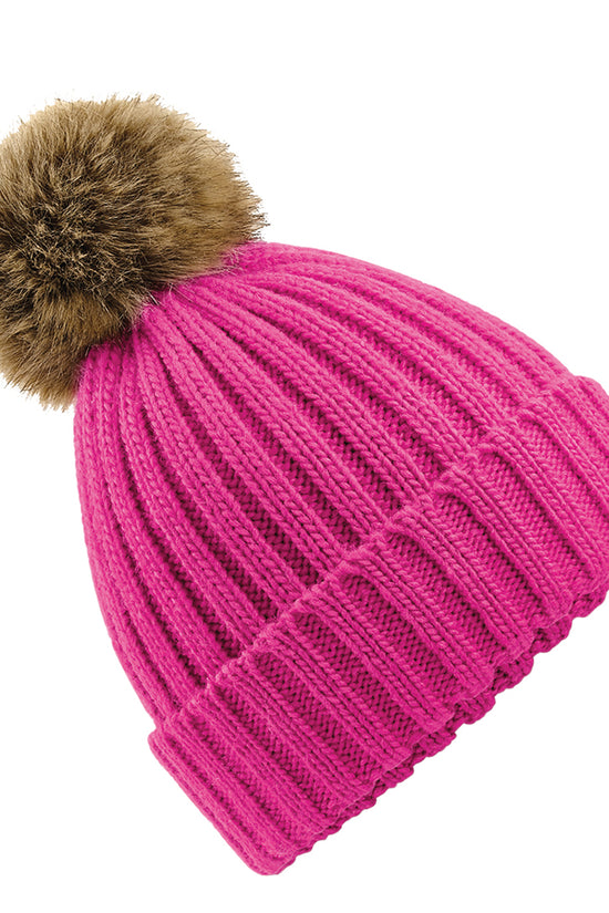 Luxury Fur Pom Pom Chunky Beanie Hat Winter Essential