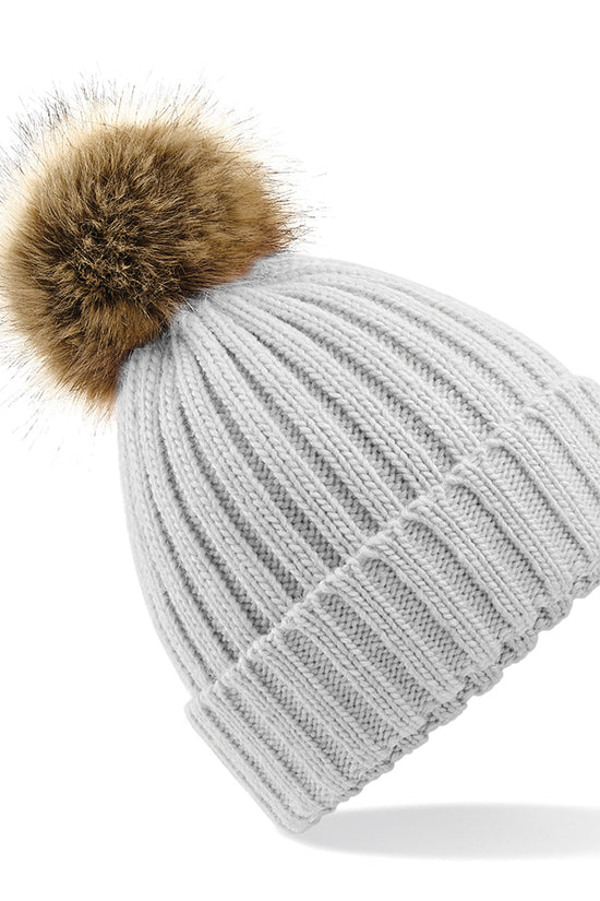 Luxury Fur Pom Pom Chunky Beanie Hat Winter Essential