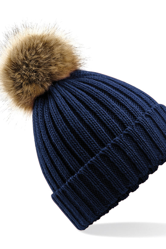 Luxury Fur Pom Pom Chunky Beanie Hat Winter Essential