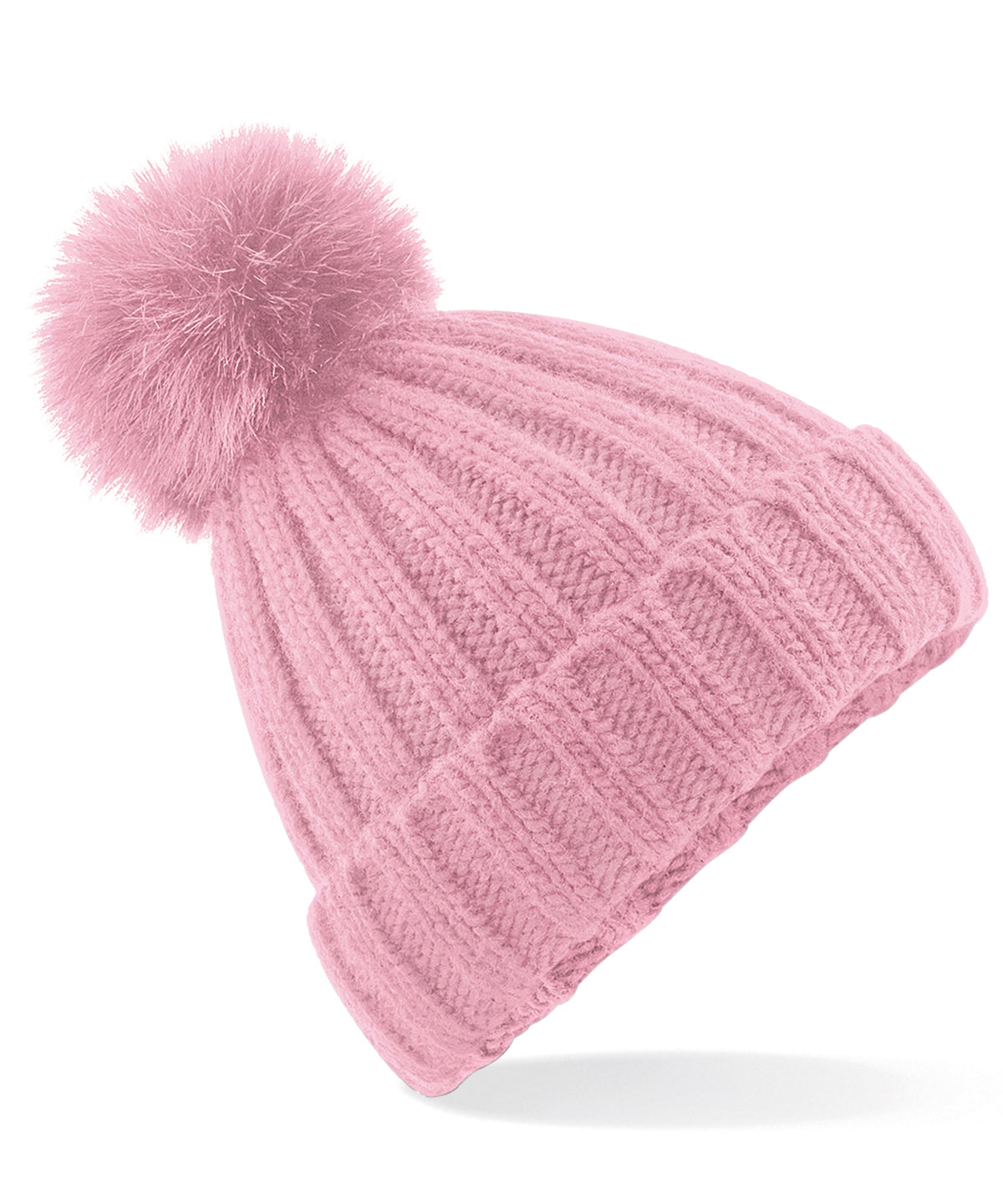 Luxury Fur Pom Pom Beanie Hat Unisex Adult