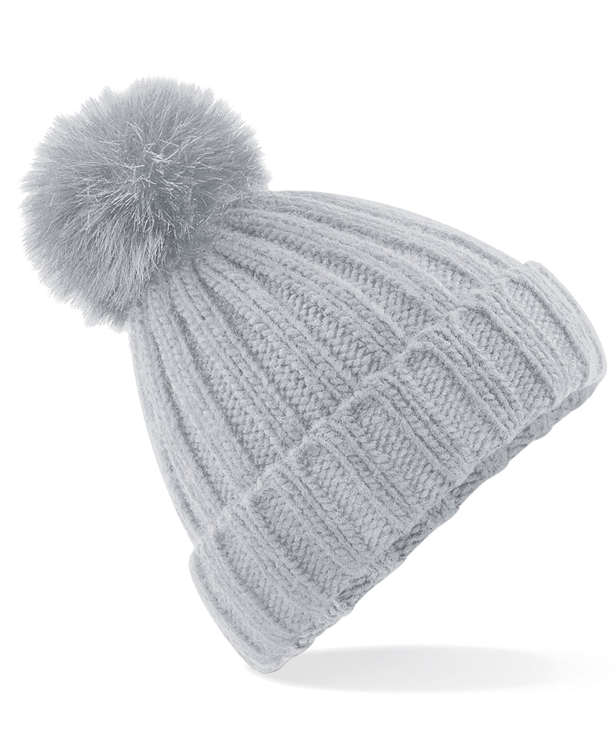 Luxury Fur Pom Pom Beanie Hat Unisex Adult