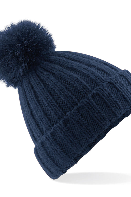 Luxury Fur Pom Pom Beanie Hat Unisex Adult