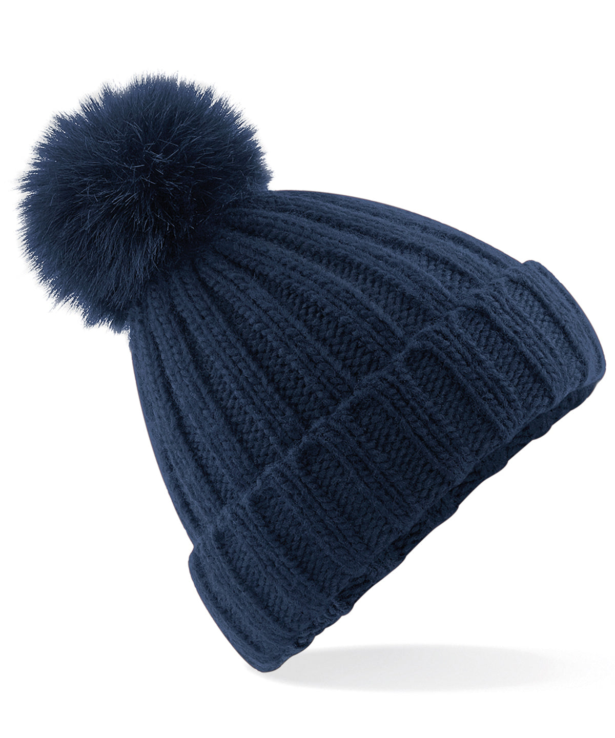 Luxury Fur Pom Pom Beanie Hat Unisex Adult