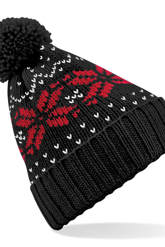 Beechfield Fair Isle Snowstar Beanie Hat Unisex Winter Headwear