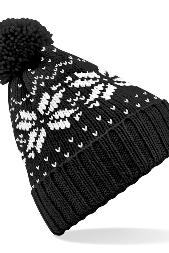 Beechfield Fair Isle Snowstar Beanie Hat Unisex Winter Headwear