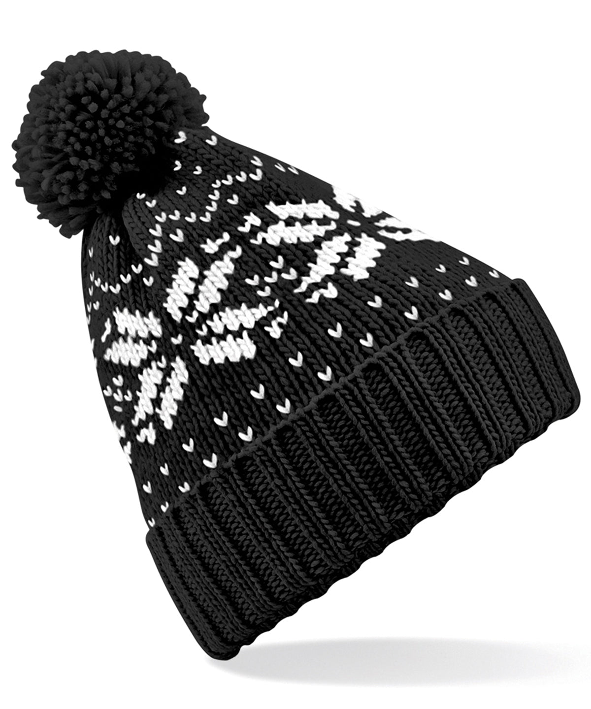 Beechfield Fair Isle Snowstar Beanie Hat Unisex Winter Headwear