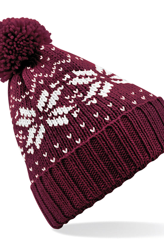 Beechfield Fair Isle Snowstar Beanie Hat Unisex Winter Headwear