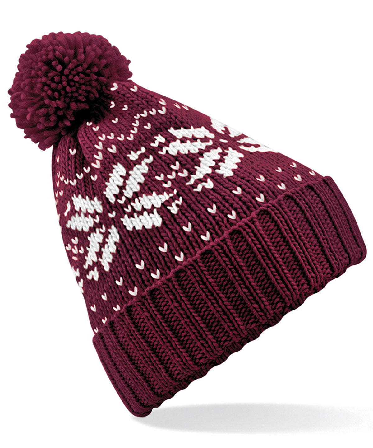 Beechfield Fair Isle Snowstar Beanie Hat Unisex Winter Headwear