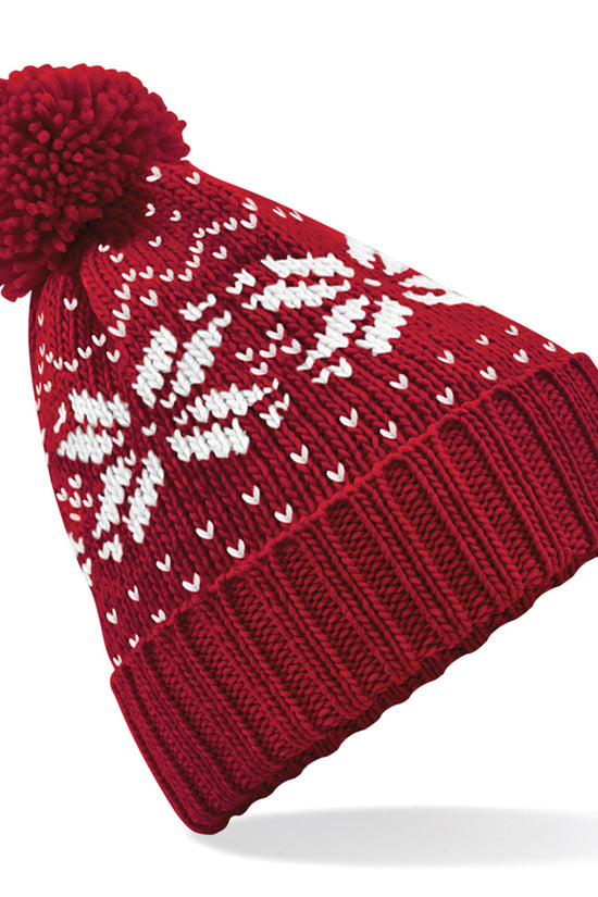 Beechfield Fair Isle Snowstar Beanie Hat Unisex Winter Headwear