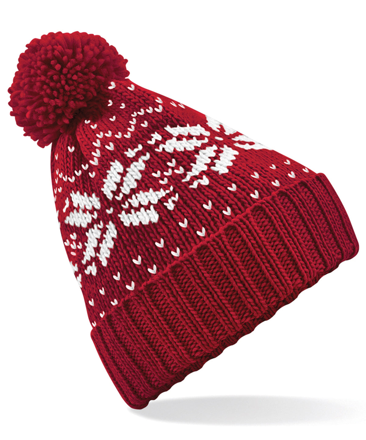 Beechfield Fair Isle Snowstar Beanie Hat Unisex Winter Headwear