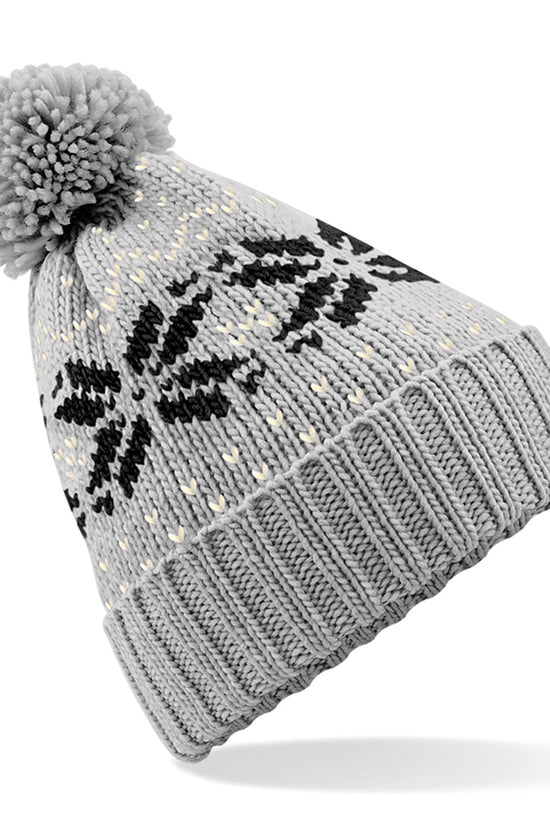 Beechfield Fair Isle Snowstar Beanie Hat Unisex Winter Headwear