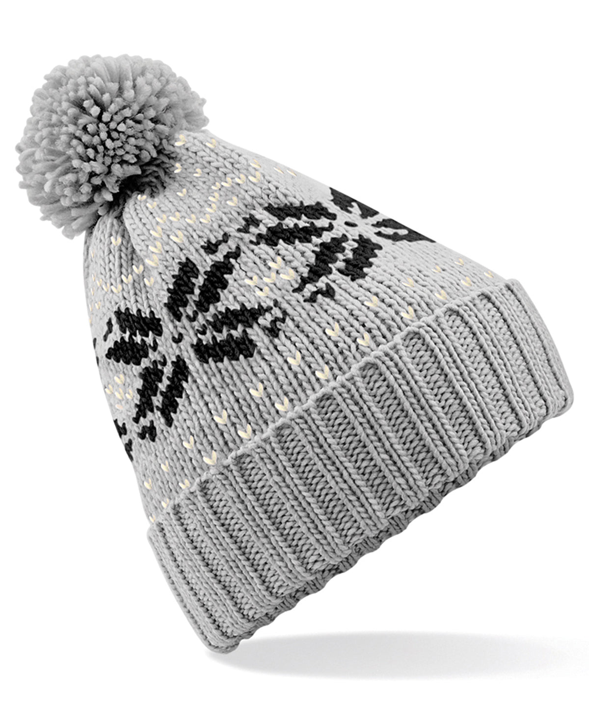 Beechfield Fair Isle Snowstar Beanie Hat Unisex Winter Headwear