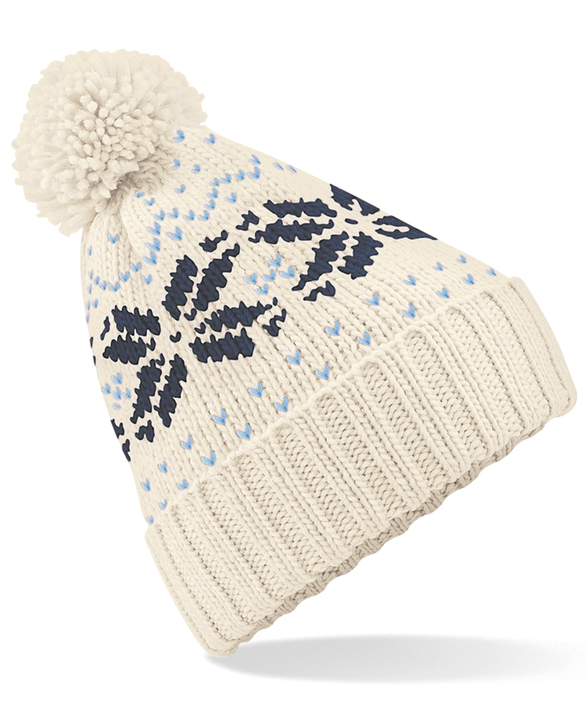 Beechfield Fair Isle Snowstar Beanie Hat Unisex Winter Headwear