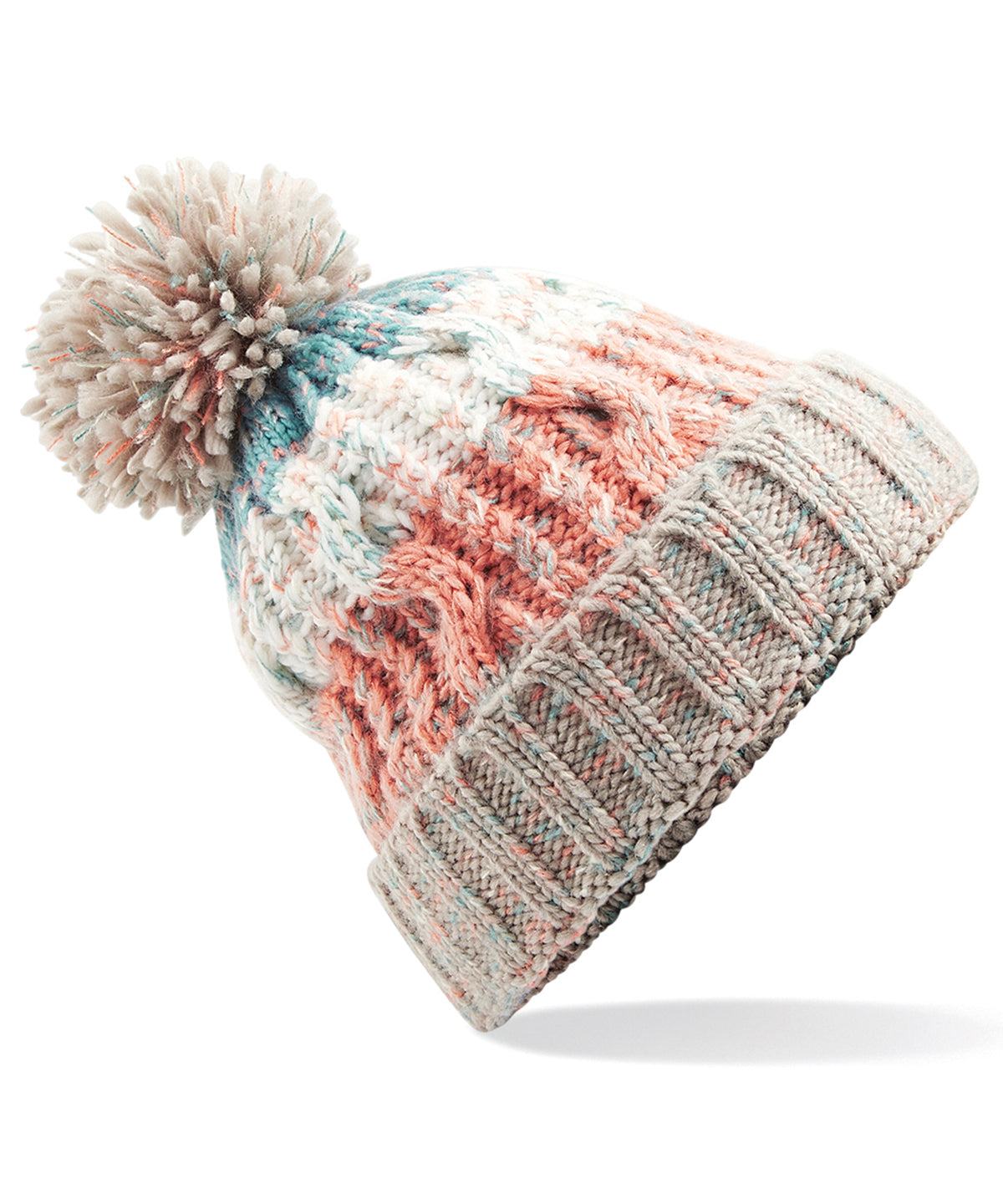 Premium Corkscrew Pom Pom Beanie Hat Unisex Adult Winter Headwear