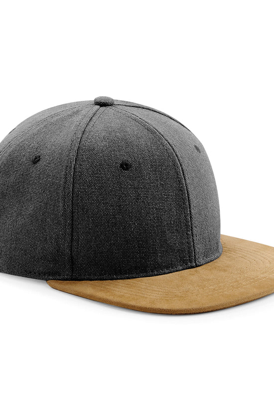 Beechfield Suede Peak Snapback Caps Unisex Adult Denim Headwear