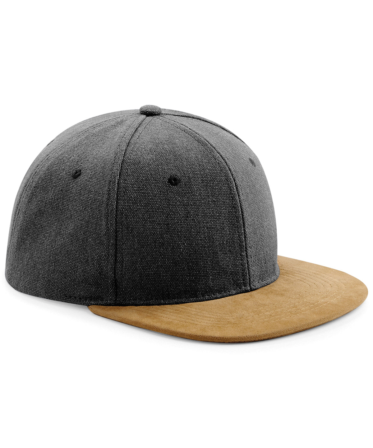 Beechfield Suede Peak Snapback Caps Unisex Adult Denim Headwear