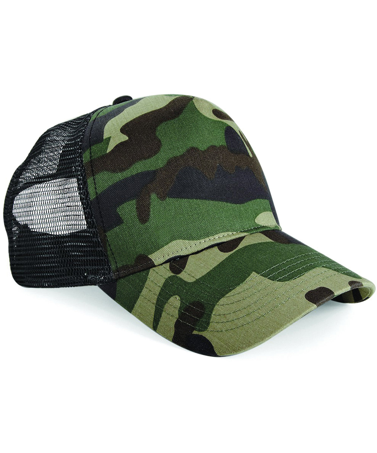 Beechfield Camo Snapback Trucker Caps Unisex Adult Headwear