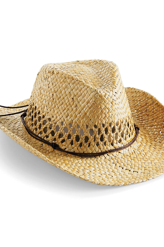 Beechfield Straw Cowboy Hat Unisex Adult Summer Headwear