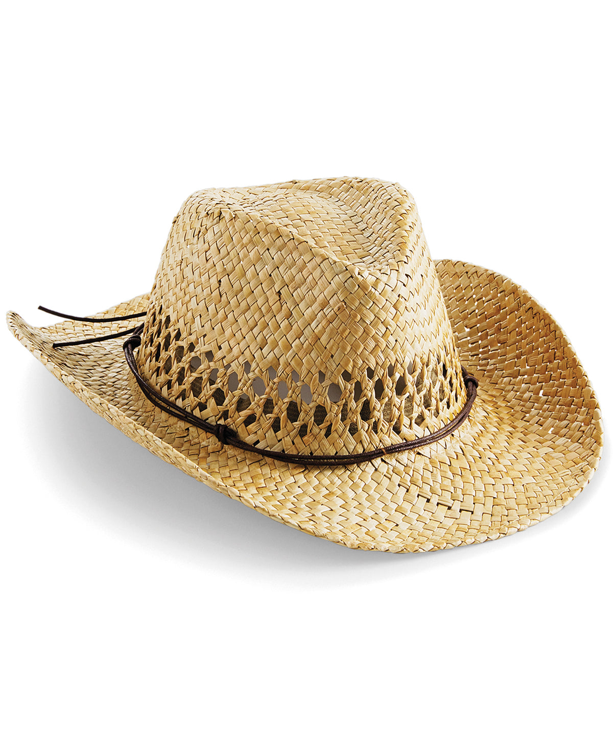 Beechfield Straw Cowboy Hat Unisex Adult Summer Headwear