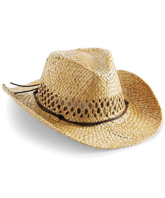 Beechfield Straw Cowboy Hat Unisex Adult Summer Headwear