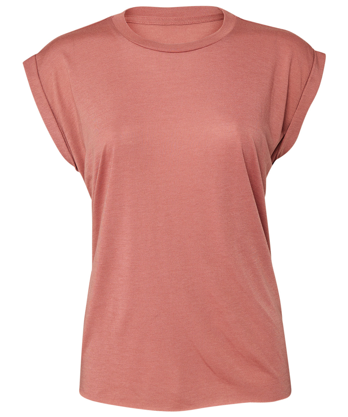 Flowy Muscle Tee with Rolled Cuff TShirts for Women