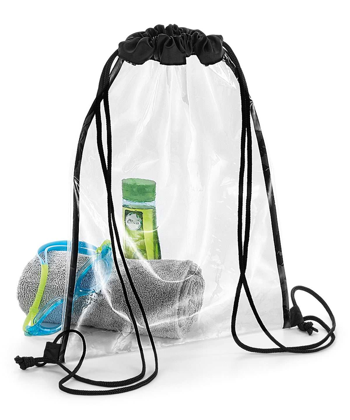 Bagbase Clear Gymsac Unisex Adult Bag WaterResistant Reinforced Cord Channel
