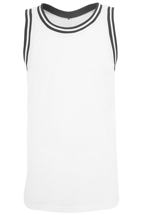 Mens Mesh Tank Top Vests Long Cut No Branding Contrasting Cuffs