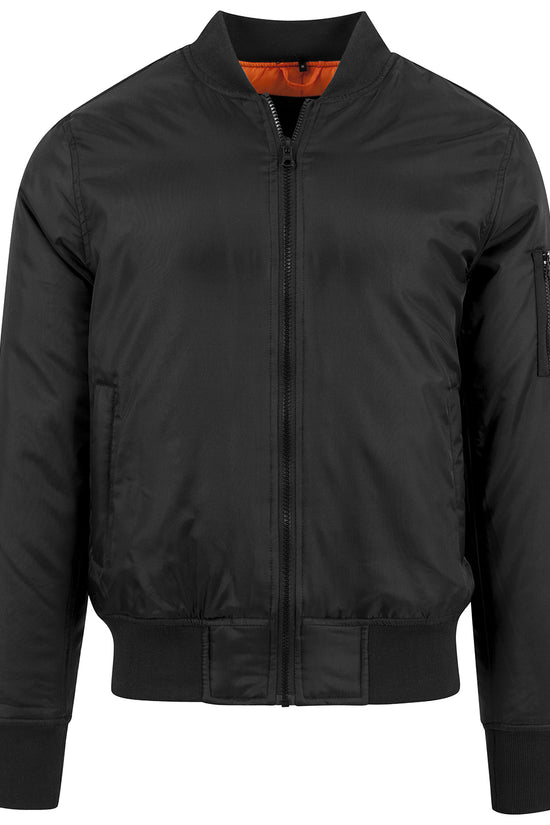 Classic Bomber Jacket with Orange Lining and FullZip