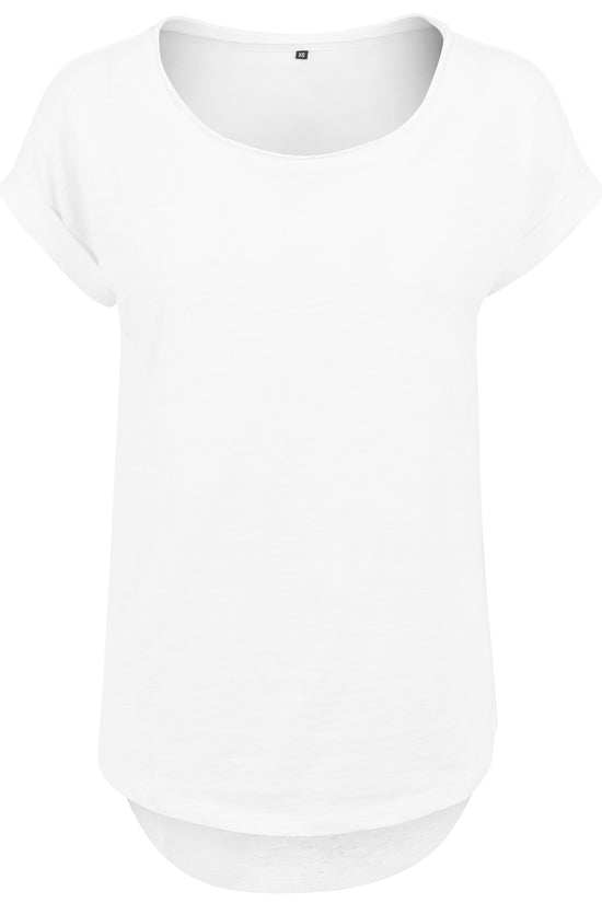 Womens Long Slub Tee Plus Size Cotton TShirt