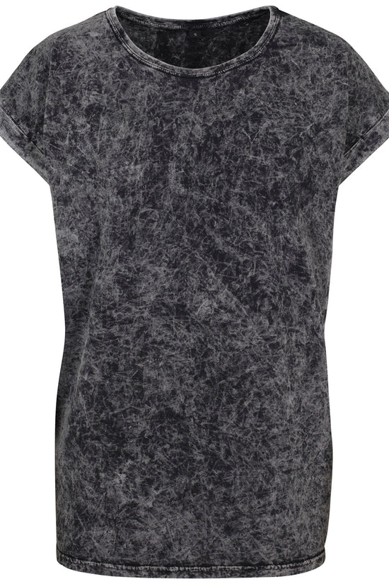 Womens Acid Washed Extended Shoulder Tee TShirts