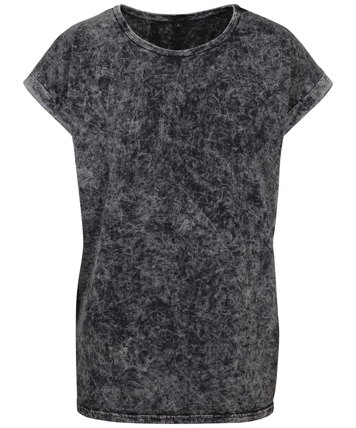 Womens Acid Washed Extended Shoulder Tee TShirts