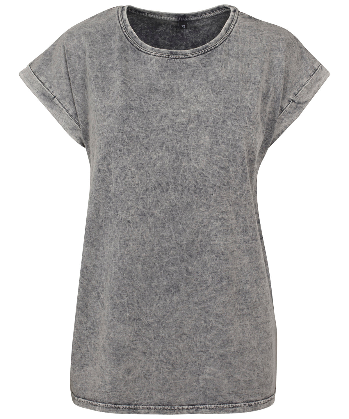 Womens Acid Washed Extended Shoulder Tee TShirts