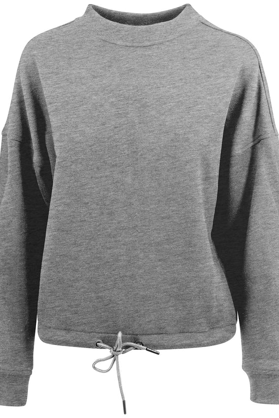 Womens Oversized Crew Neck Sweatshirt with Drawstring FAMA Certified