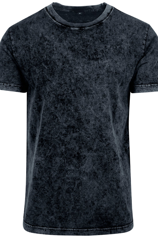 Mens Acid Washed Tee TShirt Classic Fit Crew Neck