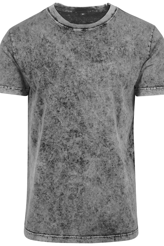Mens Acid Washed Tee TShirt Classic Fit Crew Neck