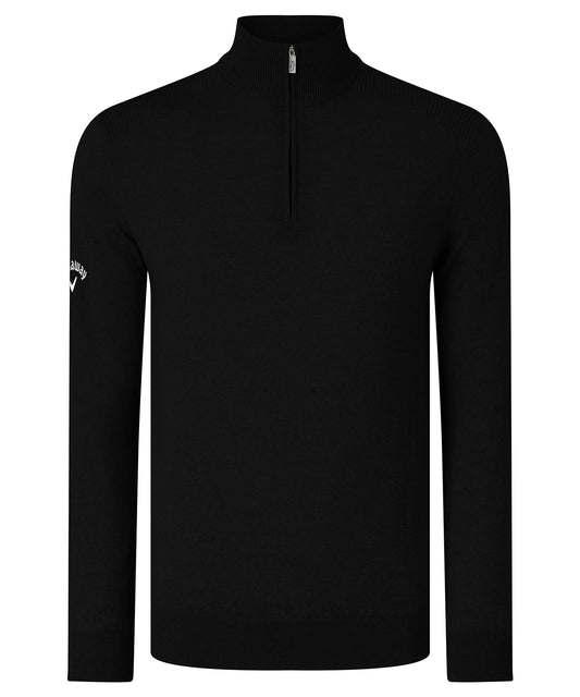Callaway Ribbed Zip Merino Sweater for Men Knitted Jumper