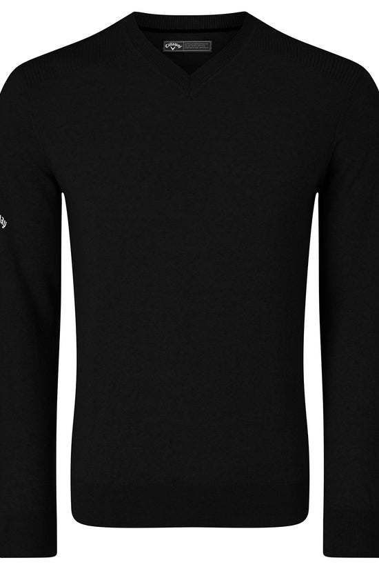 Callaway Ribbed VNeck Merino Sweater for Men Knitted Jumper