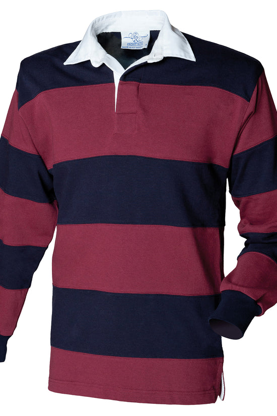 Front Row Striped Rugby Shirt with Traditional Collar