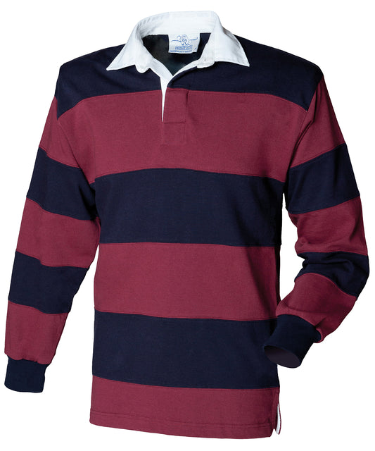 Front Row Striped Rugby Shirt with Traditional Collar