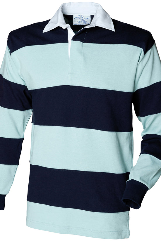 Front Row Striped Rugby Shirt with Traditional Collar