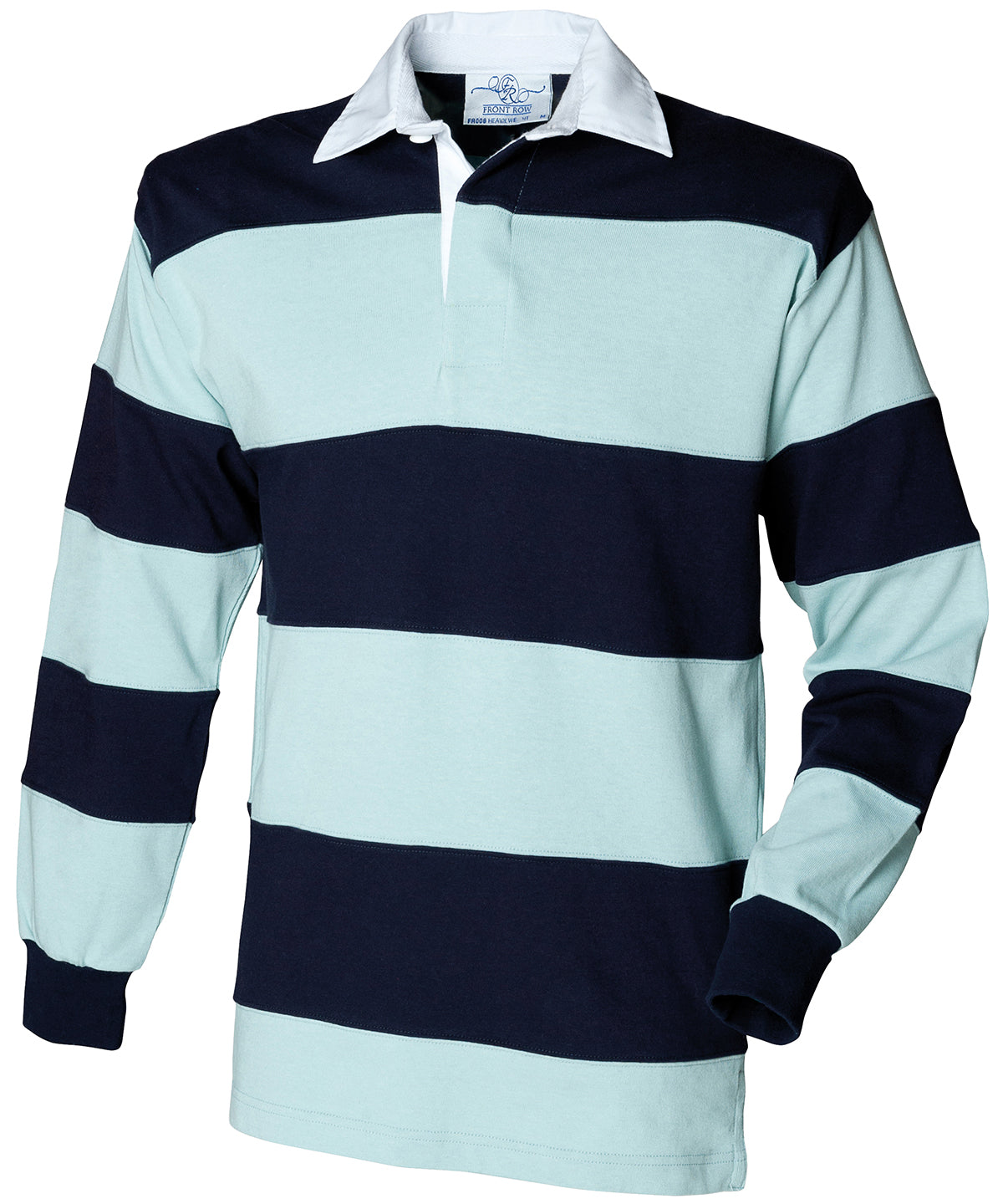 Front Row Striped Rugby Shirt with Traditional Collar