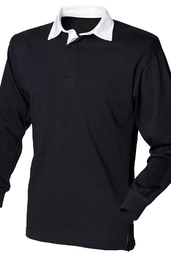 Classic Front Row Long Sleeve Plain Rugby Shirt for Men