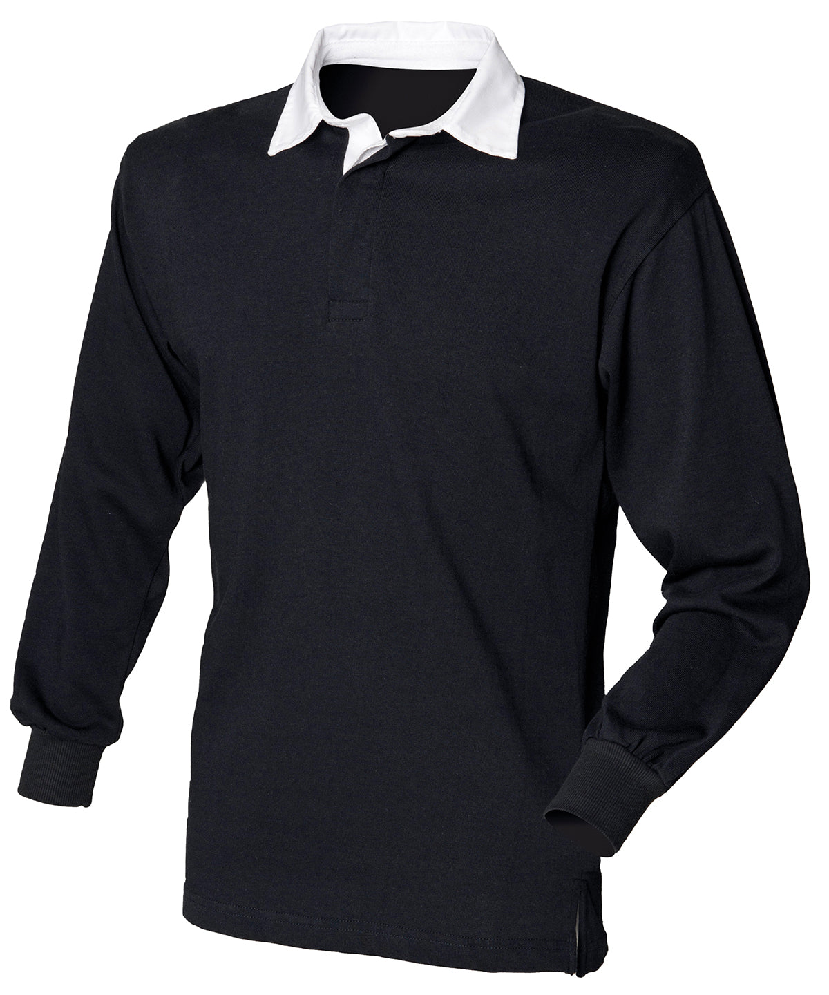 Classic Front Row Long Sleeve Plain Rugby Shirt for Men