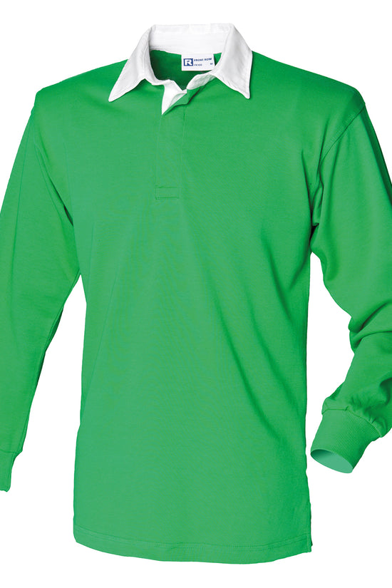 Classic Front Row Long Sleeve Plain Rugby Shirt for Men