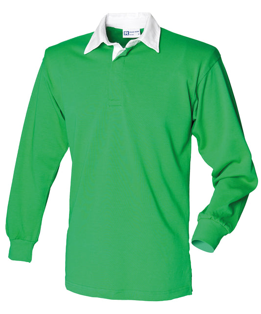 Classic Front Row Long Sleeve Plain Rugby Shirt for Men